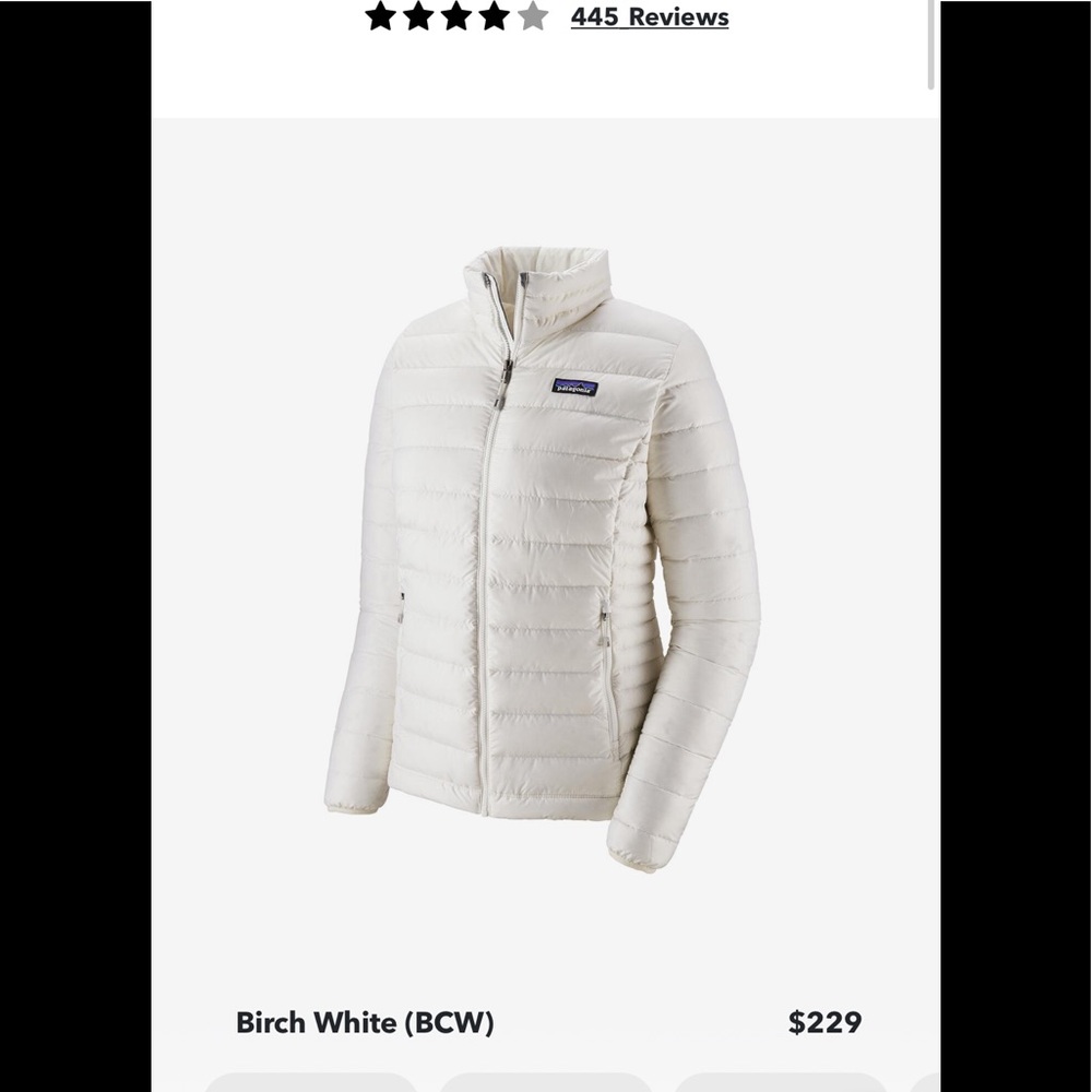 Patagonia Birch White Down Sweater Jacket L